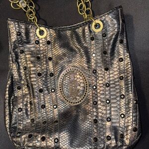 Large Black and Gold Christian Audigier Bag